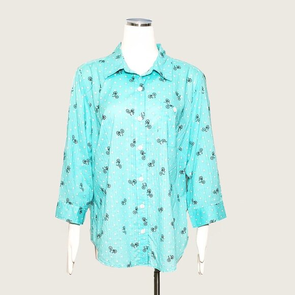 Karen Scott Tops - Karen Scott Bicycle Print Top​